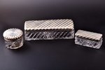 set of 3 cases, silver, 84 standart, glass, 1888-1895, silver weight 462.80g, N. Yanichkin's worksho...