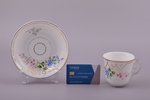 2 tējas pāri, porcelāns, M.S. Kuzņecova rūpnīca, roku gleznojums, Rīga (Latvija), Krievijas impērija...