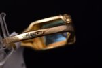 a ring, gold, 585 standard, 3.19 g., the size of the ring 16.75, topaz, the 20-30ties of 20th cent.,...