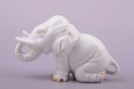 figurine, Little elephant, porcelain, Riga (Latvia), M.S. Kuznetsov manufactory, 1934-1940, 6.8 x 11...