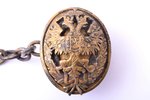 cloak clasp - element of Imperial Russian Army uniform, Russia, 49 x 39.8 mm, with chain...