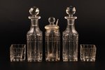 condiment set, metal, crystal, the beginning of the 20th cent., 25.3 x 6.5 x 20.6 cm...
