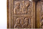 icon with foldable side flaps, Mother of God Joy of All Who Sorrow, copper alloy, Russia, the 19th c...
