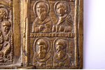 icon with foldable side flaps, Mother of God Joy of All Who Sorrow, copper alloy, Russia, the 19th c...
