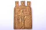 икона, Святитель Николай Можайский, Гуслицы, медный сплав, Российская империя, 18-й век, 12 x 7.7 x...