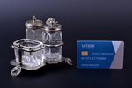 condiment set, Alexander Katch, St. Petersburg, silver plated, Russia, the border of the 19th and th...