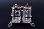 condiment set, Alexander Katch, St. Petersburg, silver plated, Russia, the border of the 19th and th...