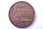 настольная медаль, в память 100-летия со дня рождения А. С. Пушкина, бронза, Российская Империя, 189...