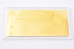 2015, Gold ingot in the shape of a banknote, gold, Germany, 0.5 g, Ø 90 x 43 mm, with a document...