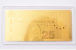 2015 g., Zelta stienis banknotes formā, zelts, Vācija, 0.5 g, Ø 90 x 43 mm, ar sertifikātu...