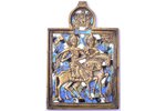 ikona, Svētie labticīgie kņazi Boriss un Gļebs, vara sakausējuma, 5-krāsu emalja, Krievijas impērija...