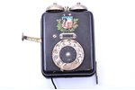 phone, PTDGD - Main workshop of the Department of Post and Telegraph, with coat of arms of Latvia, m...