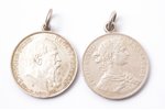 komplekts, 1801, 1840, 1860, 1862, 1890, 1892, 1893, 1897, 1908, 1911, 1913 g., 15 monētas ar austiņ...