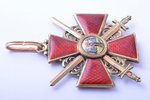 order, the Order of Saint Anna, with swords, 3rd class, gold, enamel, 56 standard, Russia, 39.3 x 34...