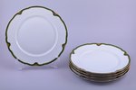 set of 5 plates, porcelain, M. S. Kuznetsov's fellowship in Moscow, Russia, 1889-1917, Ø 24 cm...
