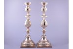 pair of candlesticks, silver, 84 standart, 1878, 1047.55 g, (524.35 + 523.20) g, by S. Krumhalz, Vil...