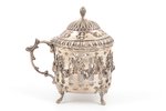 mustard pot, silver, 800 standard, weight of silver 90.20, h 8.4 cm, France...