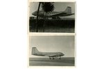 photography, 2 pcs., airplane IL-14, USSR, 40-50ties of 20th cent., 13x9 cm...