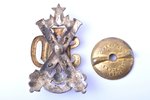 badge, Hevay artillery division, Latvia, 20-30ies of 20th cent., 46.9 x 30.2 mm...