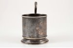 tea glass-holder, silver, 875 standard, 132.85 g, h (with handle) 10 cm, Ø (inside) 4.5 cm, Riga, La...