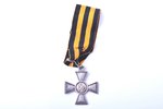 знак, Георгиевский Крест, № 724115, 4-я степень, серебро, Российская Империя, 41 x 34.5 мм...