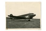 фотография, военный транспортный самолет LI-2, СССР, 40е годы 20-го века, 10,3x8 см...