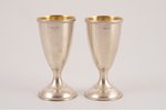 pair of little glasses, silver, "Moscow", 875 standard, 58.1 g, h 7.2 cm, 1954-1958, Tallin, USSR...