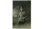 photography, officer's portrait, Russia, beginning of 20th cent., 13,8x8,8 cm...
