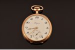 карманные часы, "Longines", Швейцария, золото, 14 K проба, 32.61 г, 4.3 x 3.5 см, Ø 30 мм, исправные...