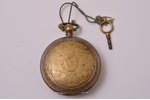 карманные часы, с ключиком, Швейцария, Османская империя, серебро, 126.55 г, 6.7 x 5.5 см, Ø 40 мм,...