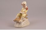 figurine, Girl on a sleigh, porcelain, Riga (Latvia), USSR, Riga porcelain factory, molder - Zina Ul...