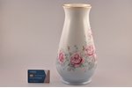 vase, "Roses" (hand-painted), porcelain, Rīga porcelain factory, sketch by Maiya Zagrebaeva, Riga (L...