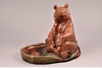 статуэтка, Пепельница "Медведь", фарфор, Гжель, h 18 см...