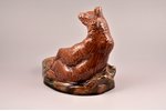 figurine, Ashtray "Bear", porcelain, Gzhel, h 18 cm...