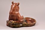 figurine, Ashtray "Bear", porcelain, Gzhel, h 18 cm...