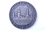 table medal, Am 3. September 1917 ward Riga Frei, iron, Latvia, beginning of 20th cent., Ø 45.5 mm...