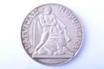 5 латов, 1991 г., пробная монета, инвентарный номер на гурте, мельхиор, Латвия, 26.88 г, Ø 38 мм, из...