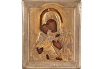 ikona, Vladimiras Dievmāte, dēlis, sudrabs, gleznojums, 84 prove, Krievijas impērija, 1896-1907 g.,...