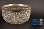 fruit dish, silver, 84 standard, crystal, Ø 24 cm, h 13.8 cm, 1908-1917, St. Petersburg, Russia...