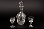 set of carafe holder with 4 carafes and 16 small glasses, silver, 950 standart, crystal (made in let...