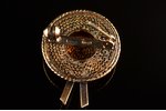 a brooch, "Hat", silver, Plique-a-Jour enamel, filigree, 925 standard, 4.37 g., the item's dimension...