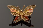 a brooch, "Butterfly", silver, Plique-a-Jour enamel, filigree, 800 standard, 3.38 g., the item's dim...