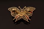 a brooch, "Butterfly", silver, Plique-a-Jour enamel, filigree, 800 standard, 3.38 g., the item's dim...
