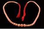beads, Japanese Pink Deep Sea coral, diameter of the beads 1.25 cm - 0.4 cm, 38.22 g., the item's di...