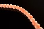 beads, Japanese Pink Deep Sea coral, diameter of the beads 1.25 cm - 0.4 cm, 38.22 g., the item's di...