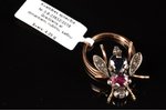 a ring, "Fly", gold, 500 standard, 4.25 g., the size of the ring 17.75, diamond, ruby, sapphire...