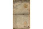 document, Публикация народной переписи населения в Риге, Russia, 1834, 40 х 24.5 cm...