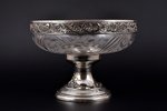 fruit dish, silver, with glass, 950 standard, (total weight of item) 882.15, Ø - 20 cm, h - 14.6 cm...