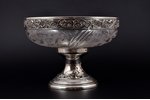 fruit dish, silver, with glass, 950 standard, (total weight of item) 882.15, Ø - 20 cm, h - 14.6 cm...