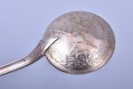 spoon, silver, made from a coin, Nicholas II, 875 standard, 34.95 g, 12.7 cm, by Julijs Blums, the 2...